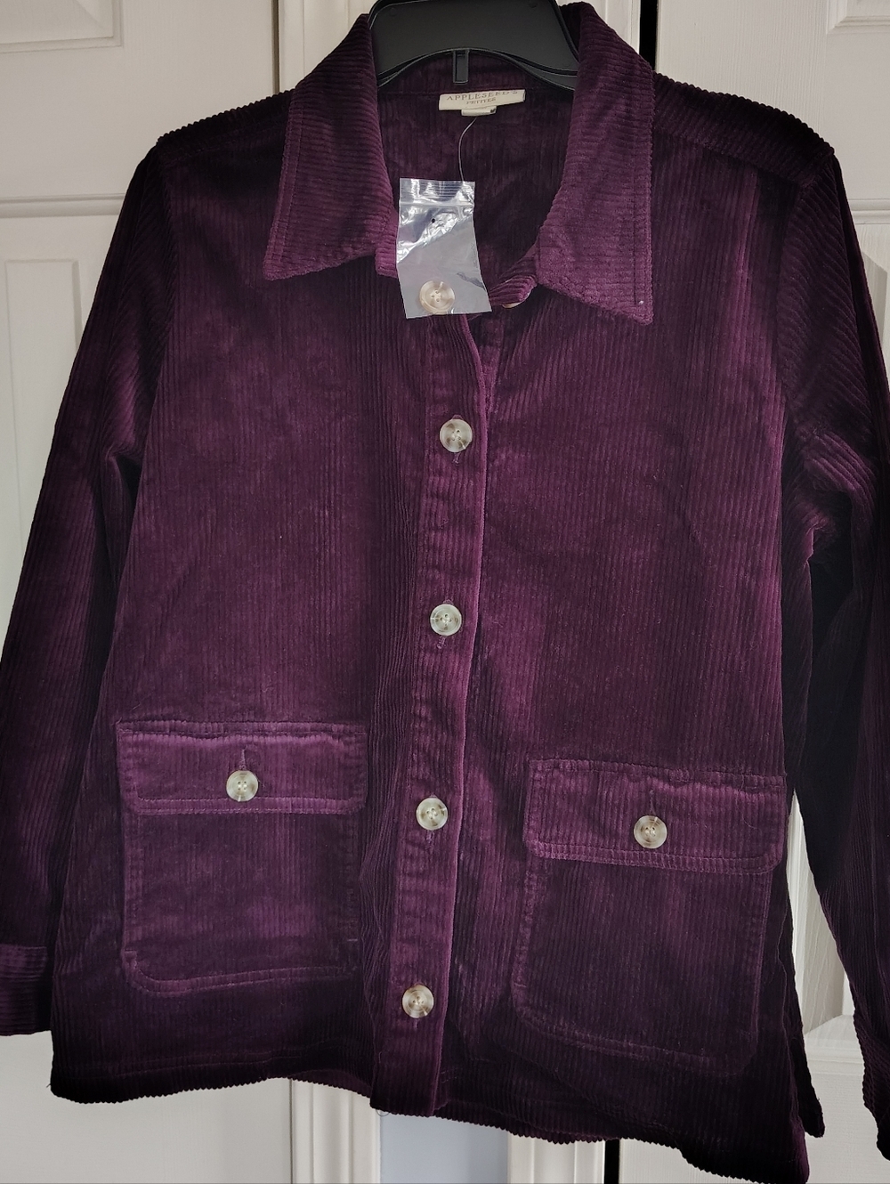 Appleseed's Corduroy Button-Up Jacket in Deep Plum PM - Picture 6 of 12